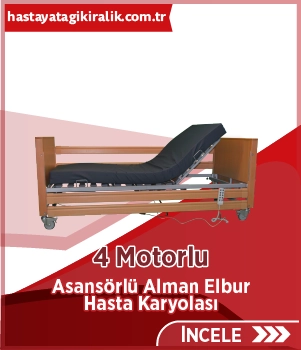 4 Motorlu Asansörlü Alman Elbur Hasta Karyolası