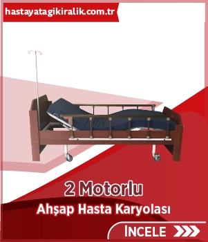 2 Motorlu Ahşap Hasta Karyolası