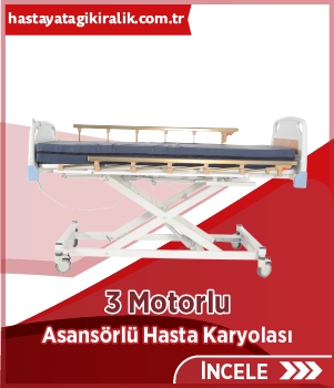 3 Motorlu Asansörlü Hasta Karyolası